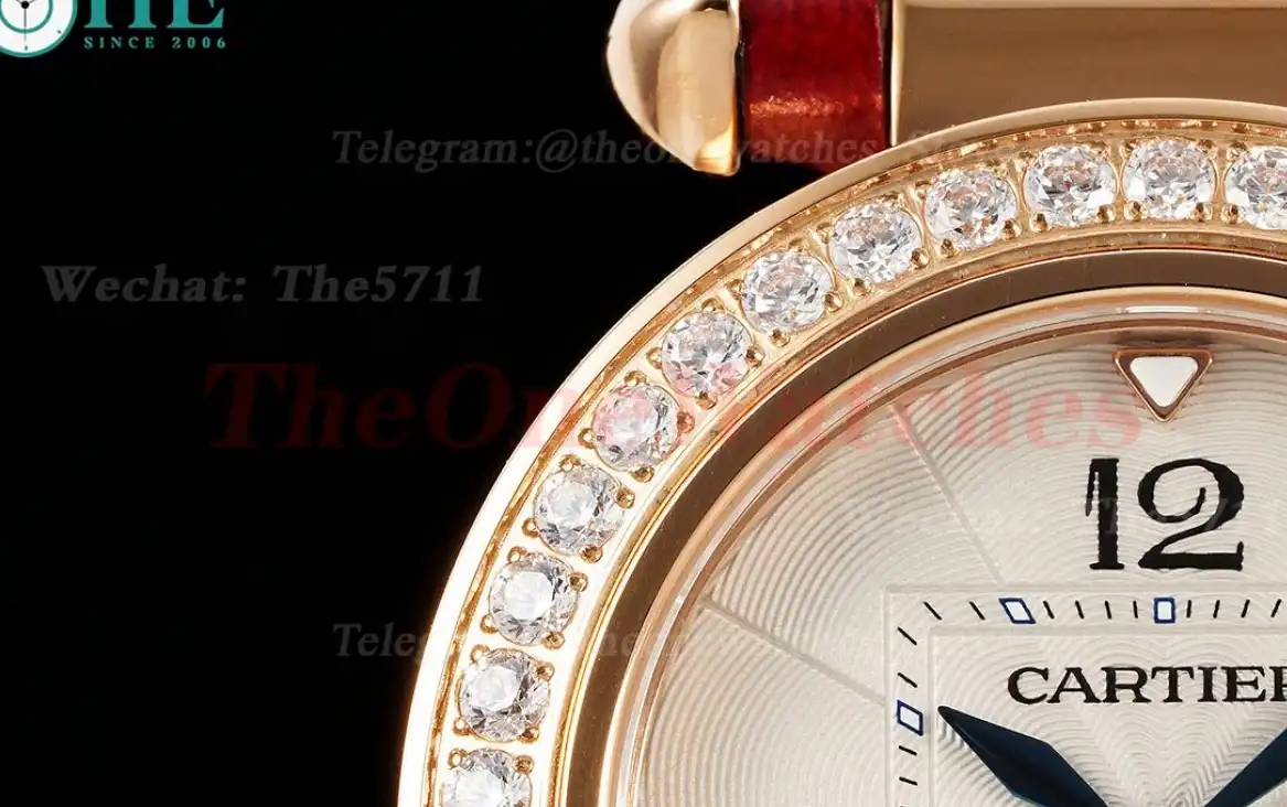 Pasha De Cartier Ladies 30mm Dia Red RG LE White Dial AF Quartz