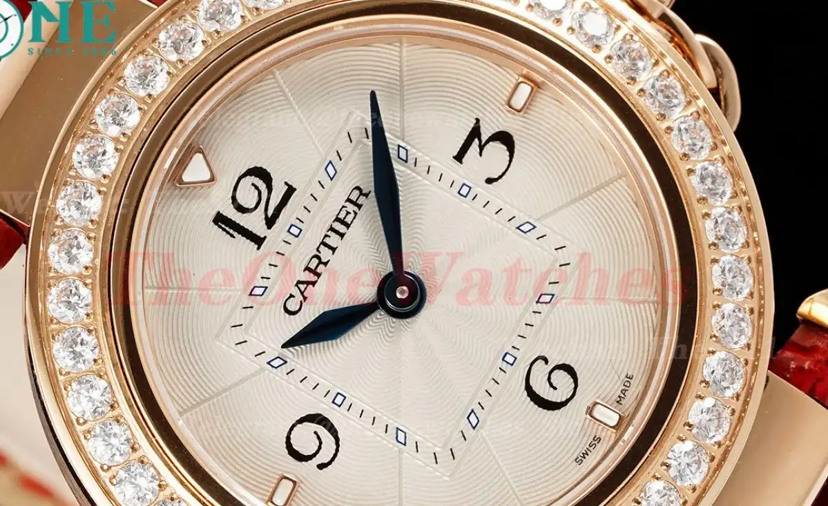 Pasha De Cartier Ladies 30mm Dia Red RG LE White Dial AF Quartz