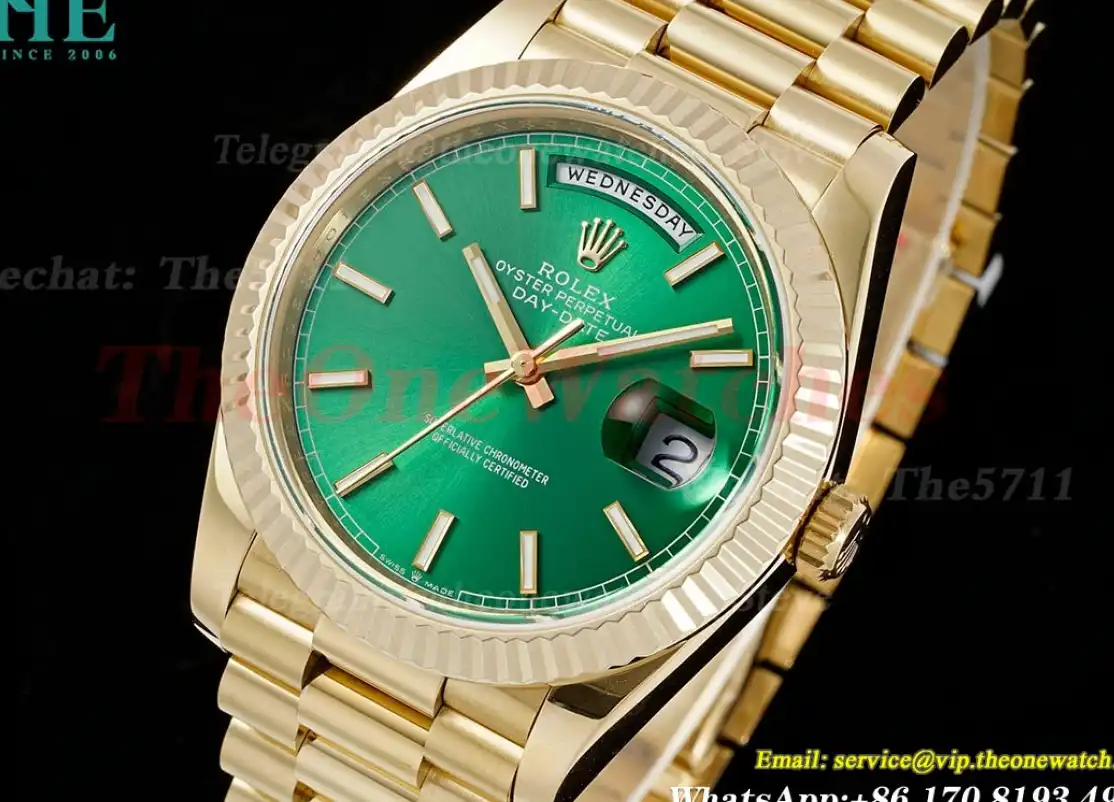 DayDate 228238 40mm YG YG Green Dial JDF V4 VR3255 (Gain Weight)