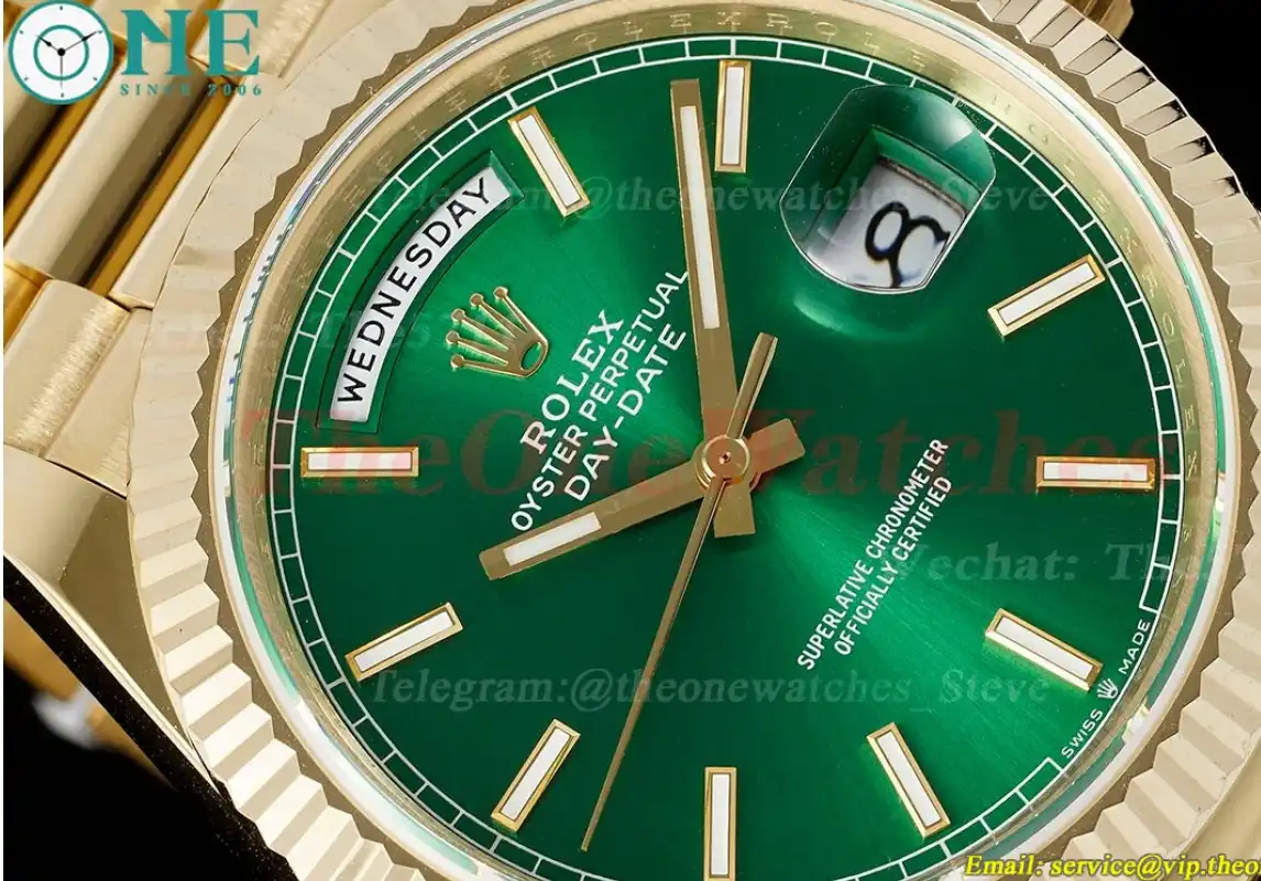 DayDate 228238 40mm YG YG Green Dial JDF V4 VR3255 (Gain Weight)