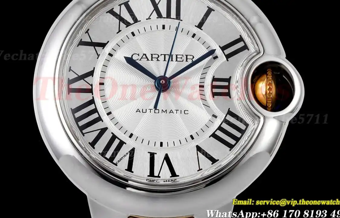 Ballon Bleu De Cartier 33mm YG SS White Rmn AF NH05