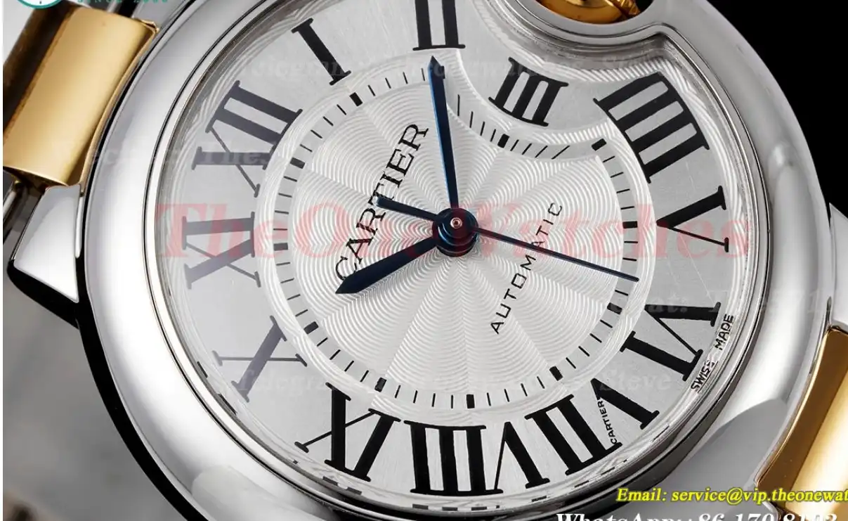 Ballon Bleu De Cartier 33mm YG SS White Rmn AF NH05