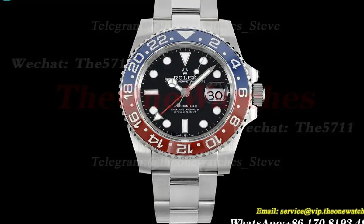 GMT Master II 126710 Pepsi Red Blue Ceramic 904L Oyster GMF V5 VR3186