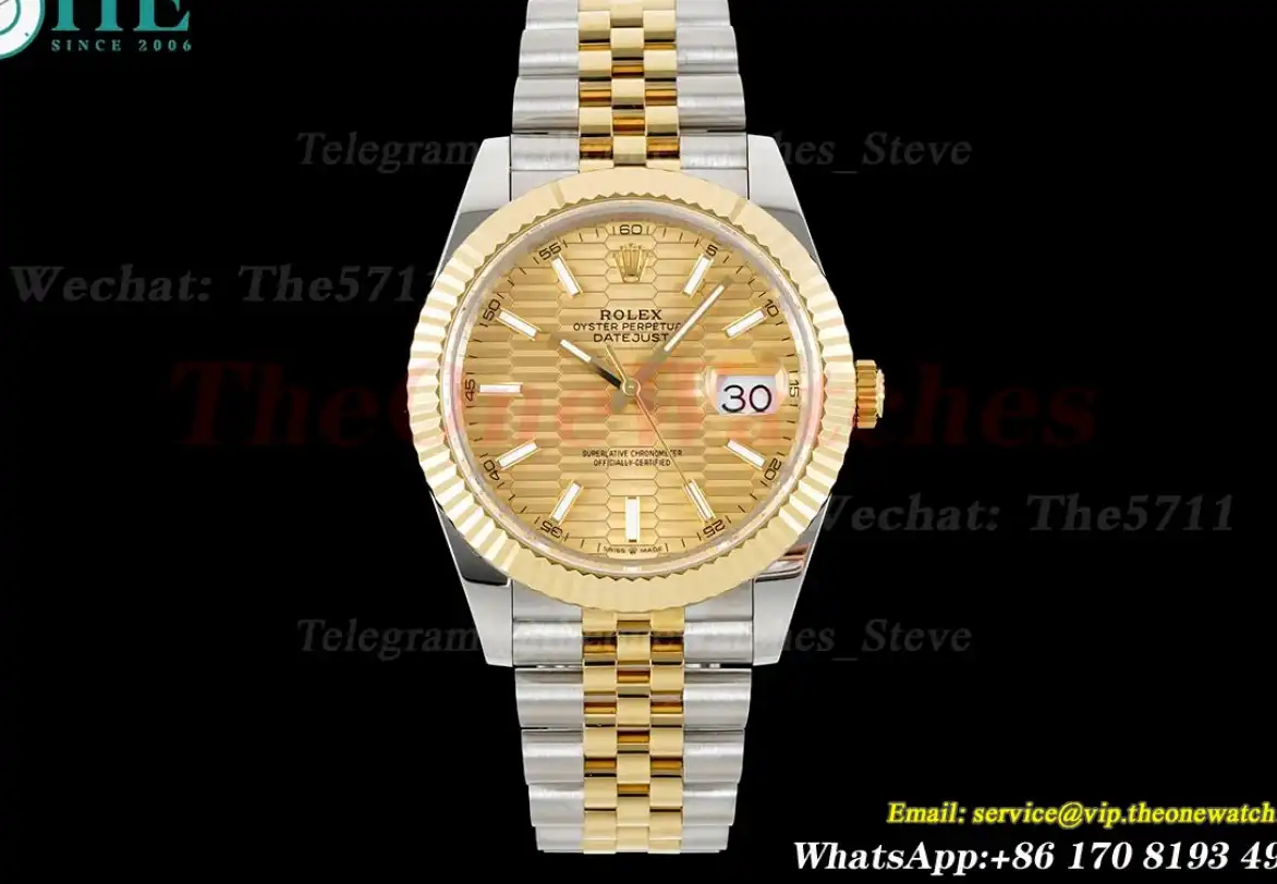 Datejust 126333 41mm Gold Textured Dial SS YG GMF A2824