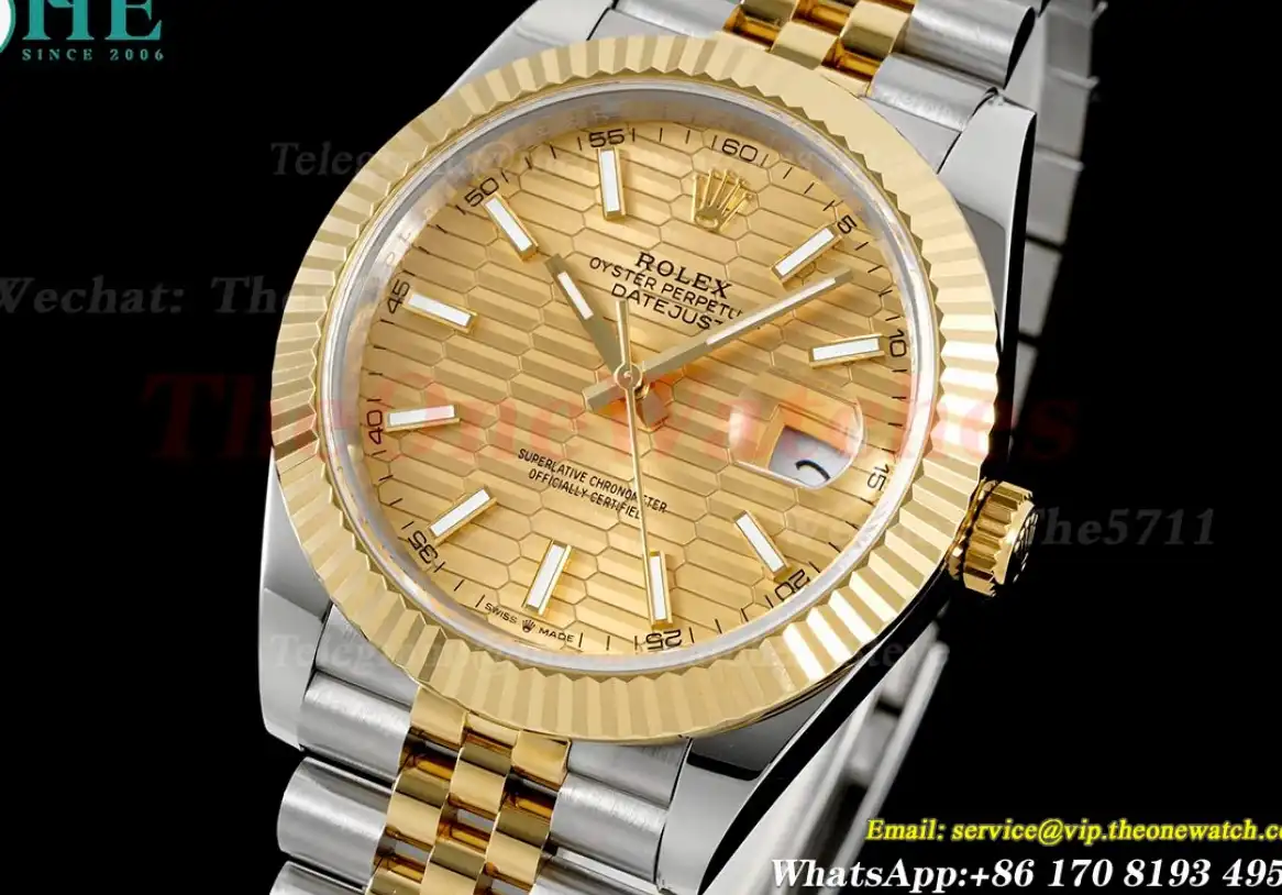 Datejust 126333 41mm Gold Textured Dial SS YG GMF A2824