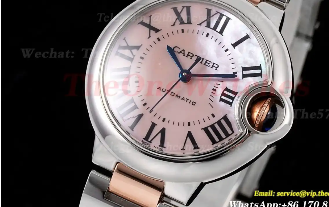 Ballon Bleu De Cartier 33mm RG SS Pink Mop Dial AF NH05