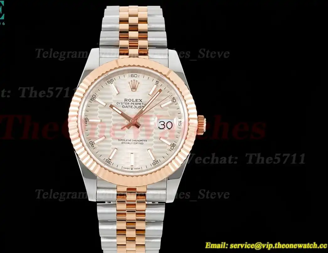 Datejust 126331 41mm Silver Textured Dial SS RG GMF A2824