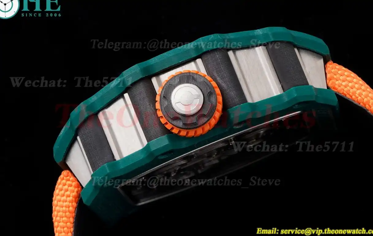 RM21-02 Carbon Case On Orange Nylon Strap RMF Tourbillon