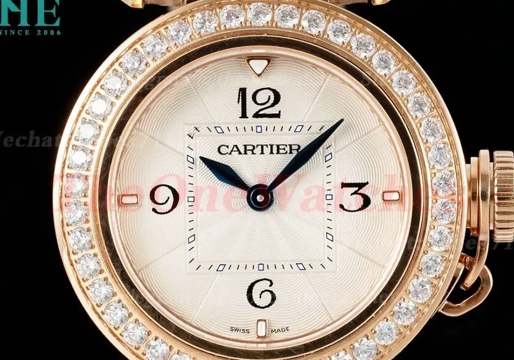 Pasha De Cartier Ladies 30mm Dia Grey RG LE White Dial AF Quartz