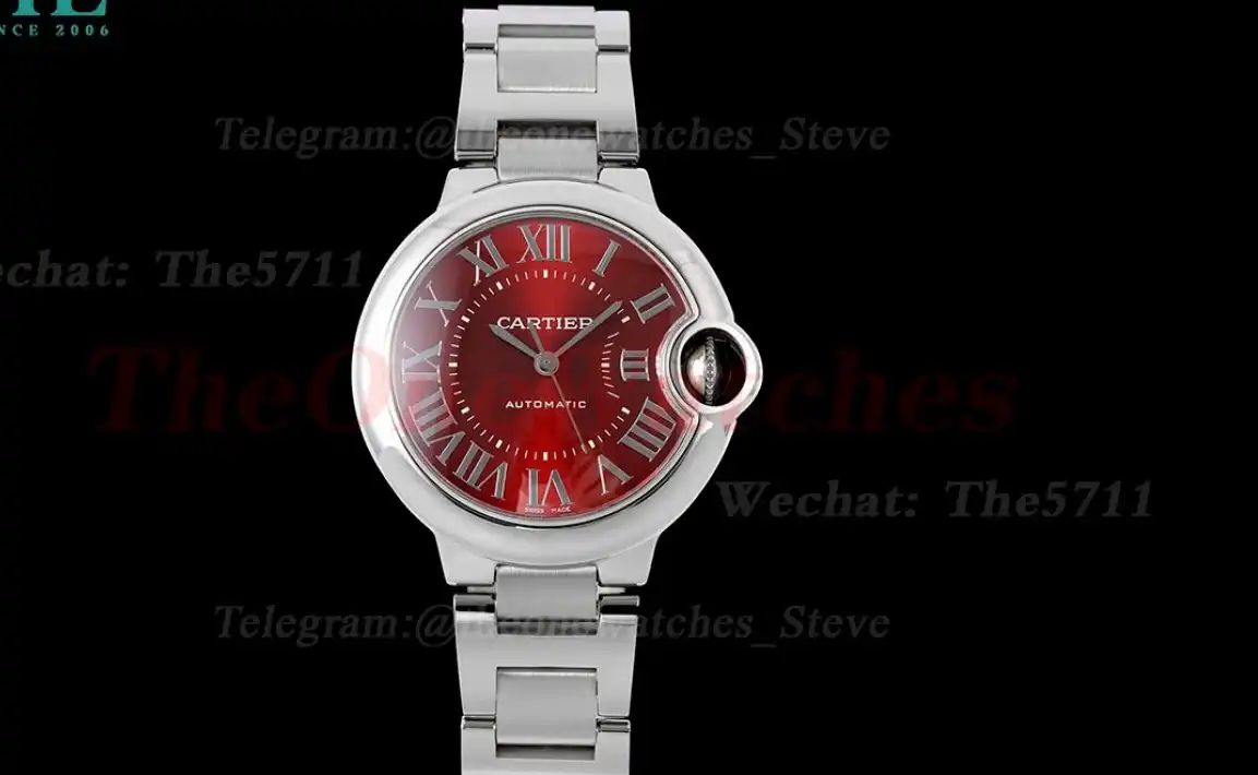 Ballon Bleu De Cartier 33mm SS SS Red Dial AF NH05