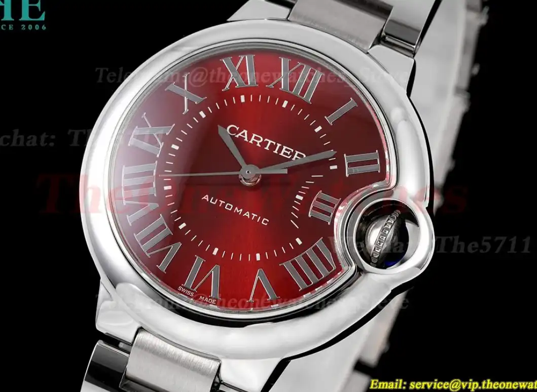 Ballon Bleu De Cartier 33mm SS SS Red Dial AF NH05