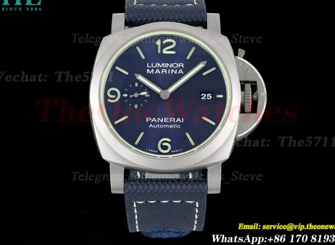 PAM1117 Lum. Marina Auto 44mm TI NY Blue VSF P9010