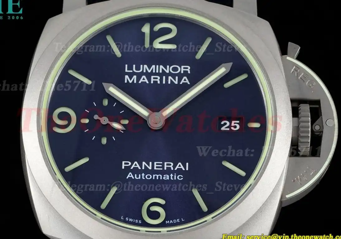 PAM1117 Lum. Marina Auto 44mm TI NY Blue VSF P9010