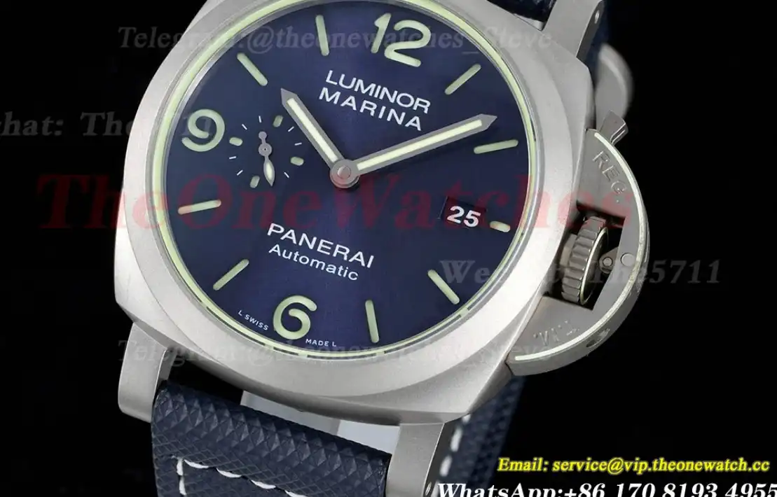 PAM1117 Lum. Marina Auto 44mm TI NY Blue VSF P9010