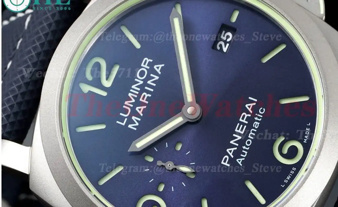 PAM1117 Lum. Marina Auto 44mm TI NY Blue VSF P9010