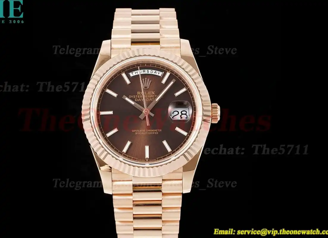 DayDate 228235 40mm RG RG Brown Stk JDF V4 VR3255 (Gain Weight)