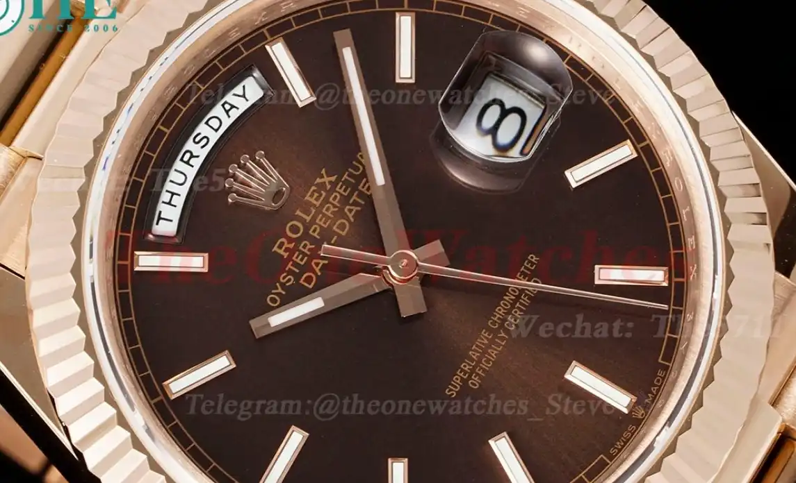 DayDate 228235 40mm RG RG Brown Stk JDF V4 VR3255 (Gain Weight)