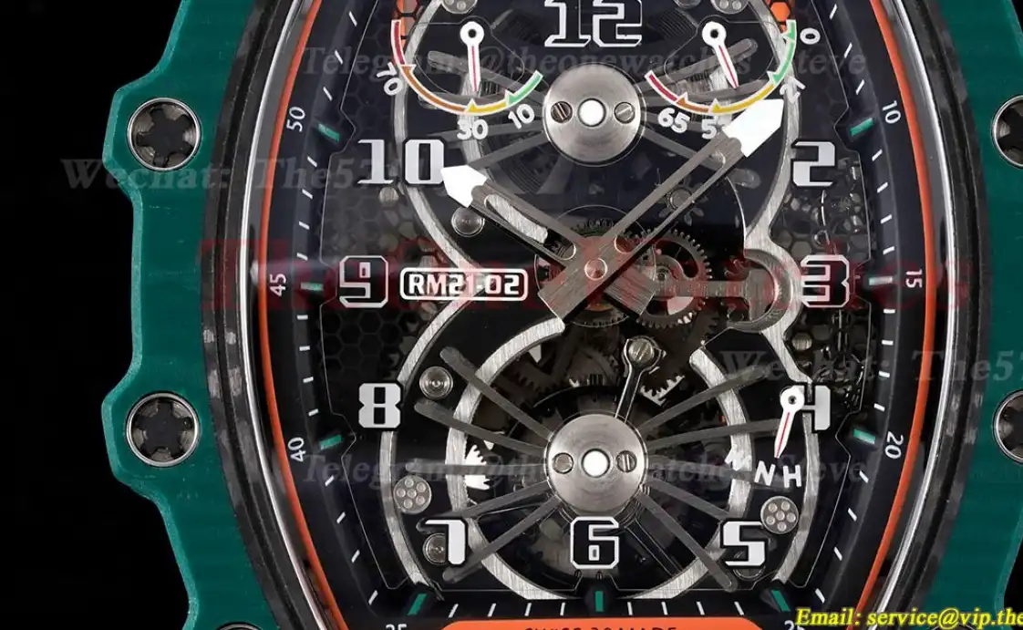 RM21-02 Carbon Case On Orange Rubber Strap RMF Tourbillon