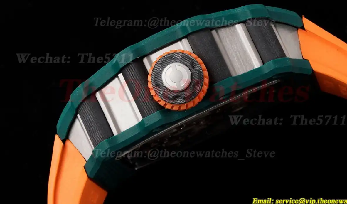 RM21-02 Carbon Case On Orange Rubber Strap RMF Tourbillon