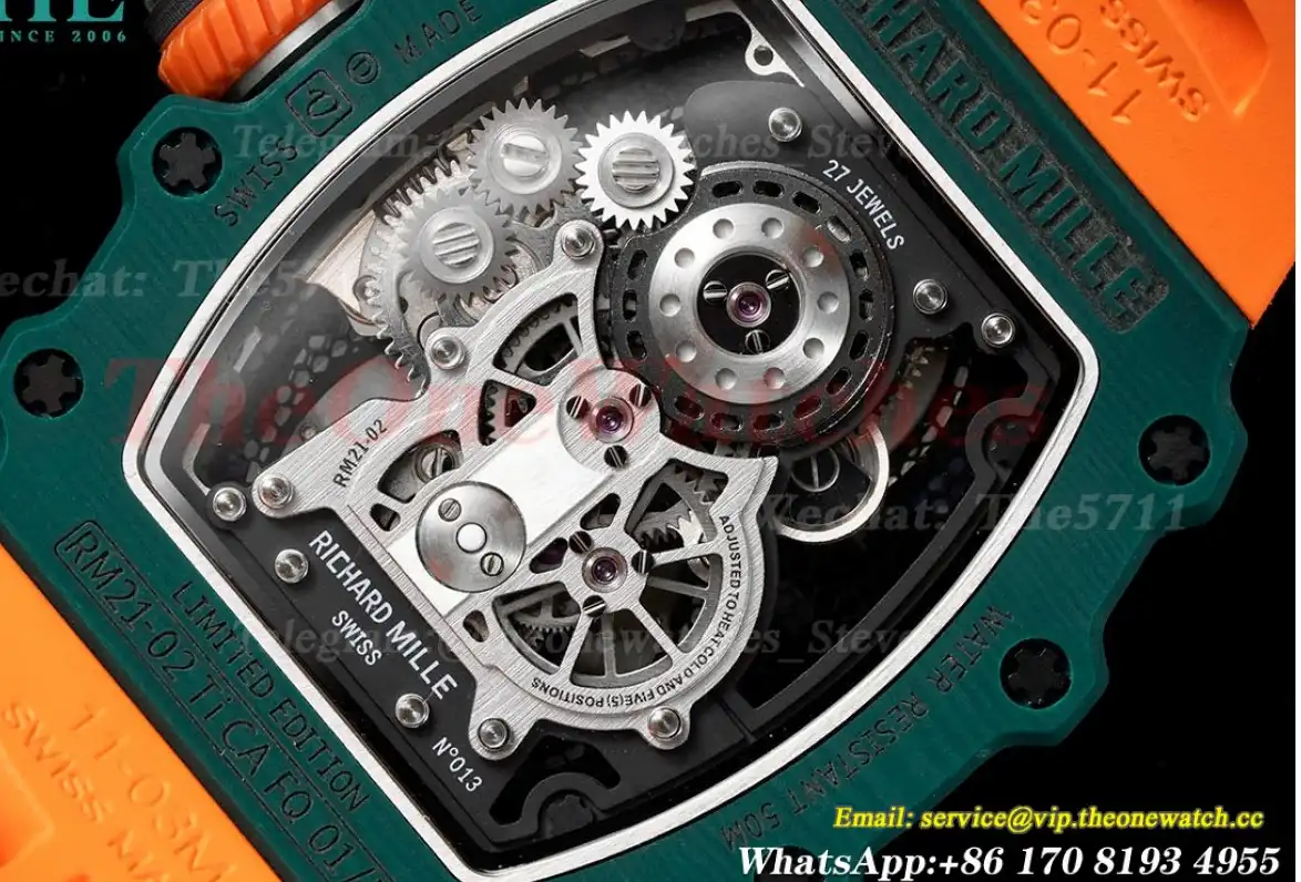 RM21-02 Carbon Case On Orange Rubber Strap RMF Tourbillon