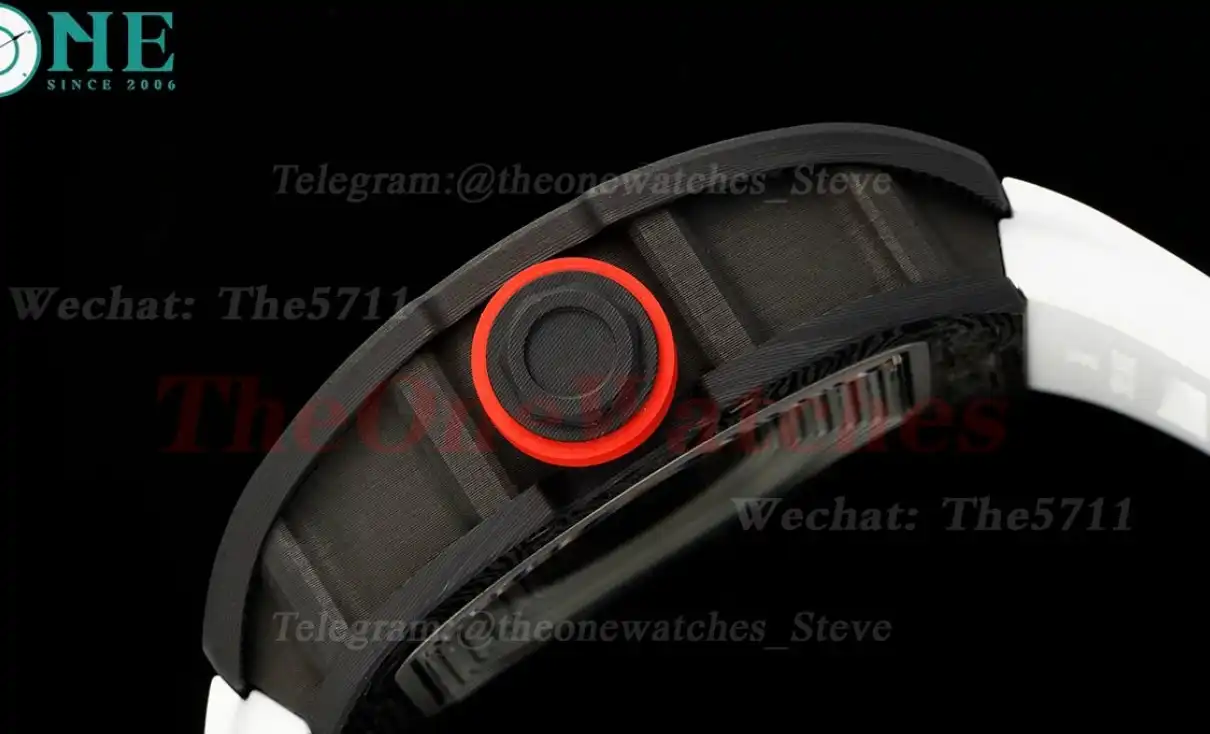 RM055 NTPT RU Wht Red Rehaut on White Rubber Strap ZF RMUL2 Super Clone