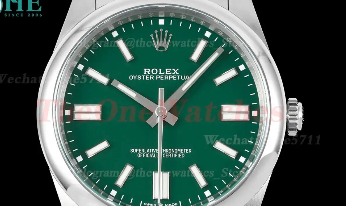 Oyster Perpetual 124300 41mm SS SS Green Stk Clean VR3230