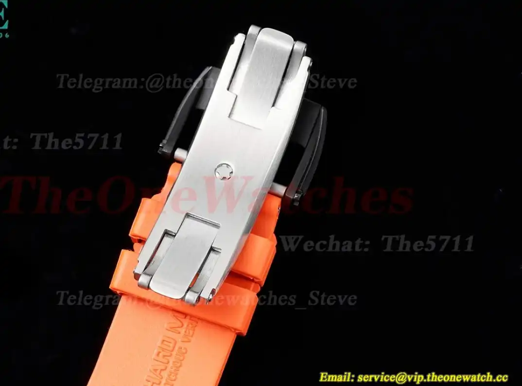 RM21-02 Carbon Case On Orange Rubber Strap RMF Tourbillon