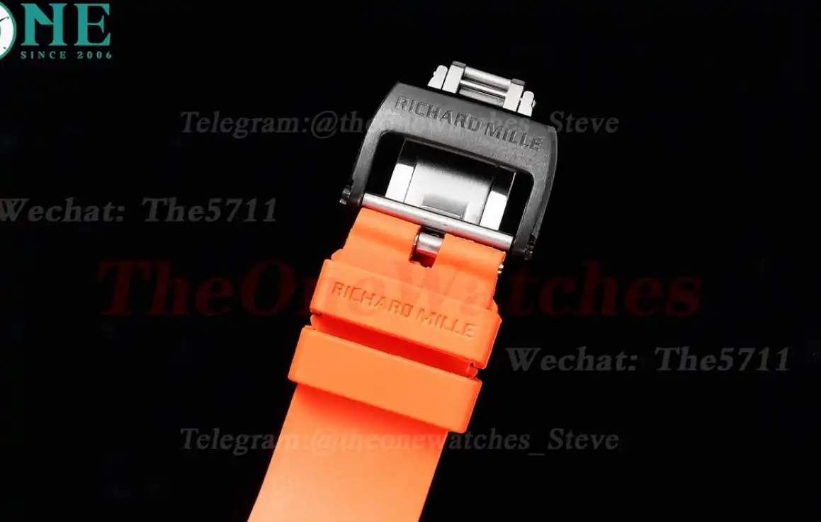 RM21-02 Carbon Case On Orange Rubber Strap RMF Tourbillon