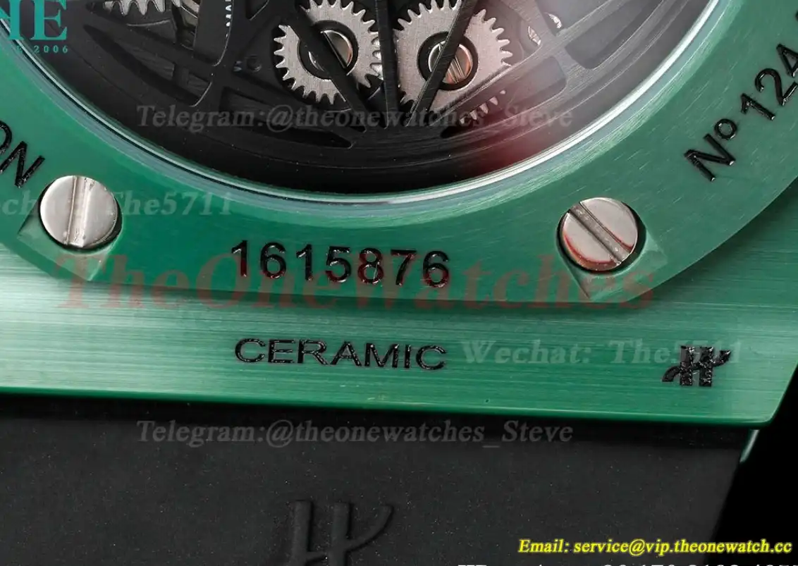 Big Bang Sang Bleu II 45mm Green Ceramic Skeleton Dial BBF A1240