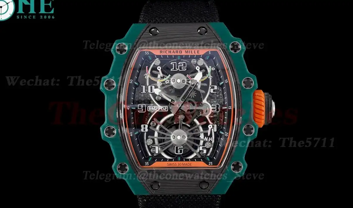 RM21-02 Carbon Case On Black Nylon Strap RMF Tourbillon