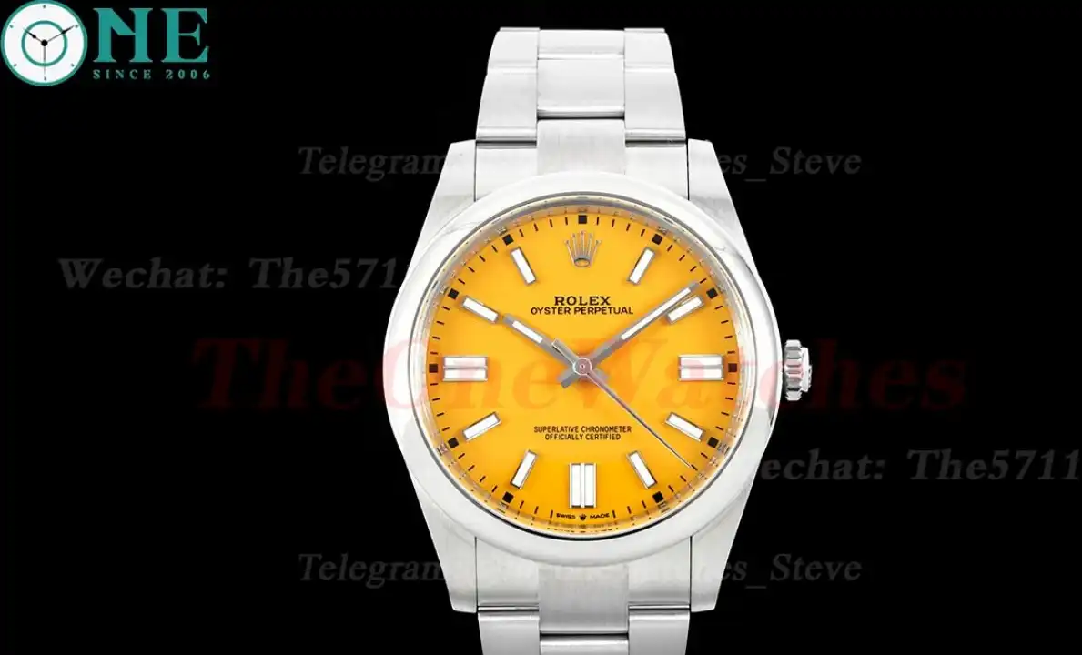 Oyster Perpetual 124300 41mm SS SS Yellow Stk Clean VR3230