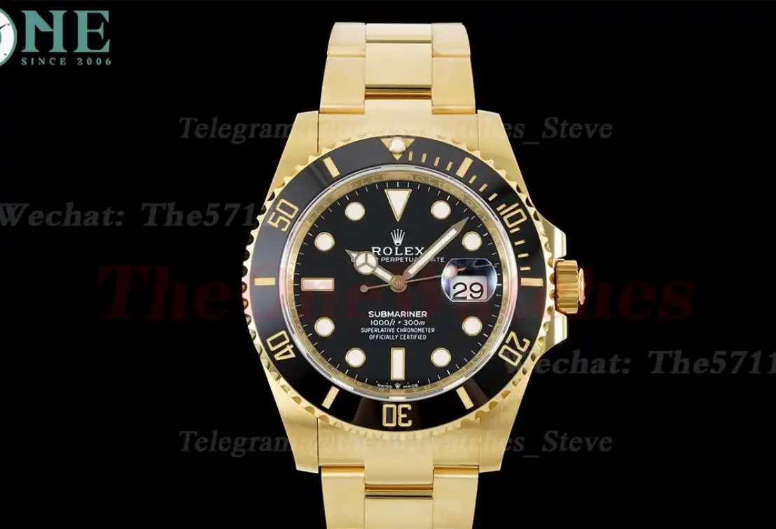 Submariner 126618LN 41mm 904L YG YG Blk EWF A3235