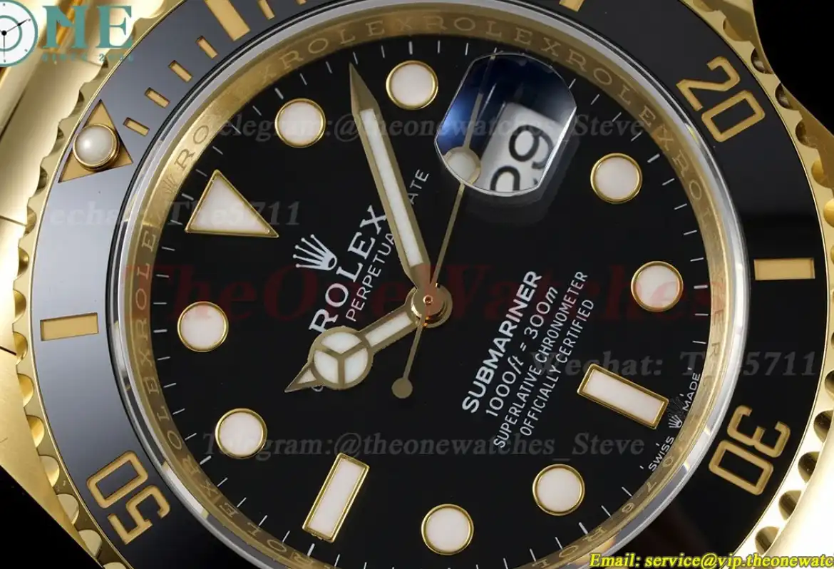 Submariner 126618LN 41mm 904L YG YG Blk EWF A3235