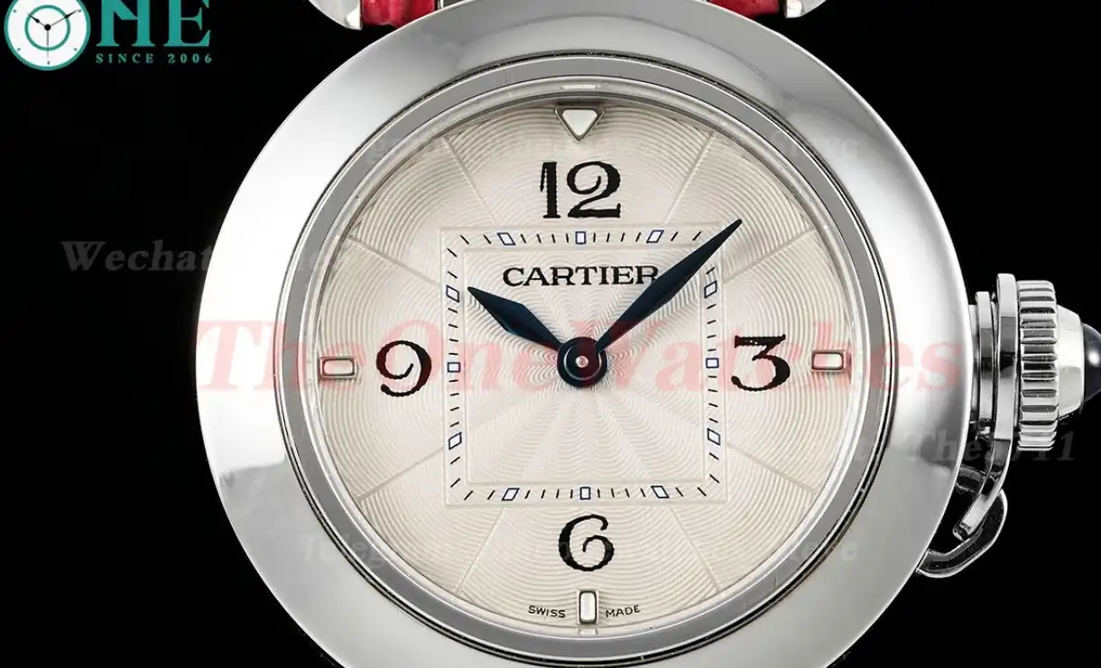 Pasha De Cartier Ladies 30mm Red SS LE White Dial AF Quartz