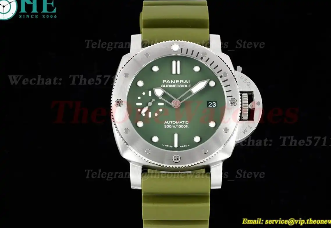 Submersible PAM1055 Verde Milit 42mm SS RU Green VSF P900