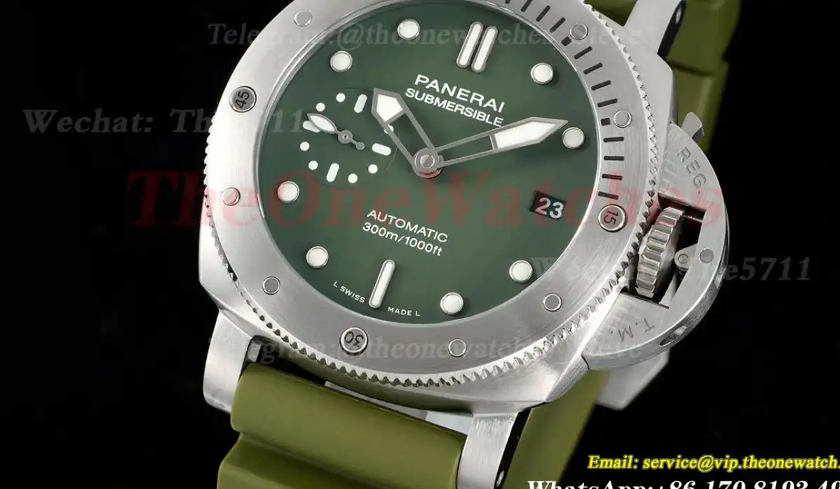 Submersible PAM1055 Verde Milit 42mm SS RU Green VSF P900