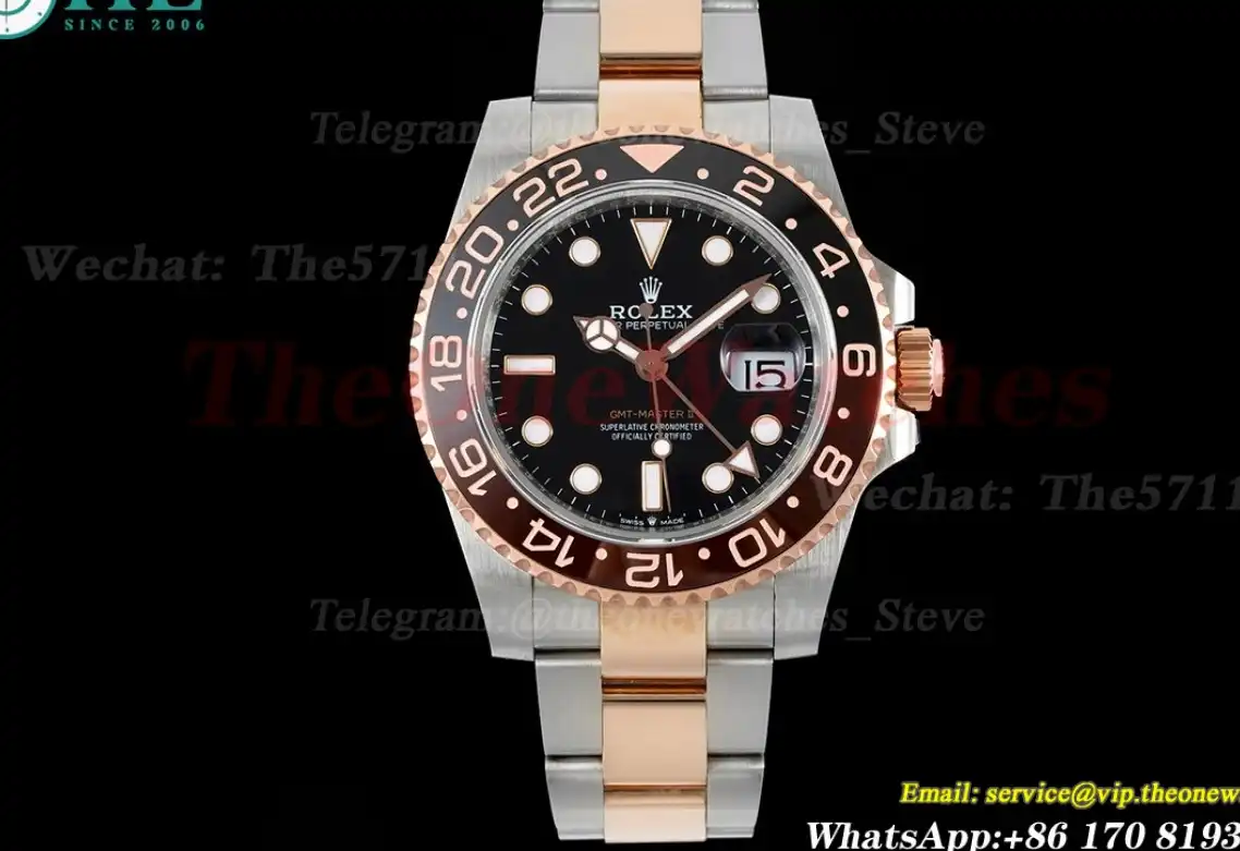 GMT Master II 126711 CHNR Rootbeer SS RG Black Dial GMF VR3186