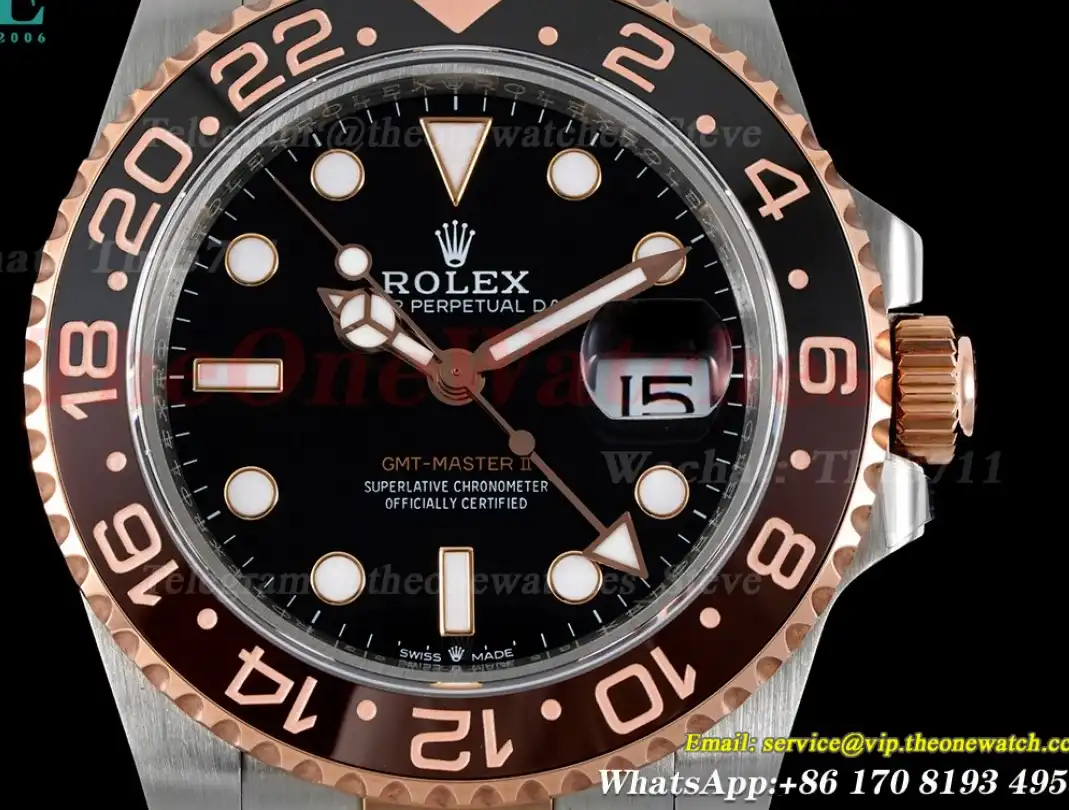 GMT Master II 126711 CHNR Rootbeer SS RG Black Dial GMF VR3186