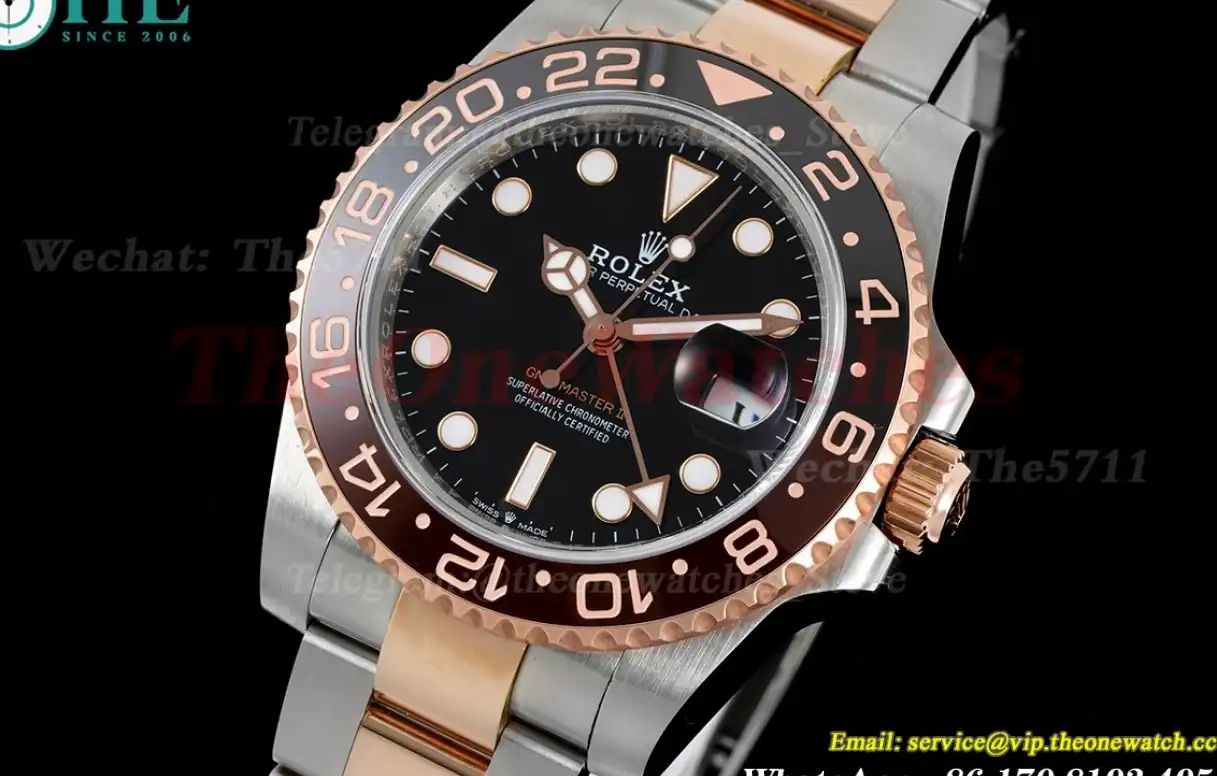 GMT Master II 126711 CHNR Rootbeer SS RG Black Dial GMF VR3186