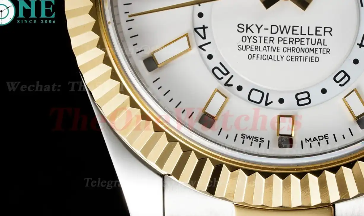 SkyDweller 326933 42mm Oyster SS YG White Stk FNF A9001