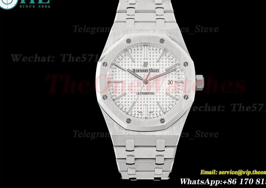 Royal Oak 15400 SS SS White Stk APSF SA3120 Super Clone