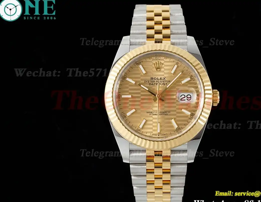 Datejust 126333 41mm Jub YG SS Gold Textured Dial Clean SH3235