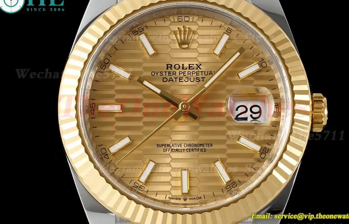 Datejust 126333 41mm Jub YG SS Gold Textured Dial Clean SH3235