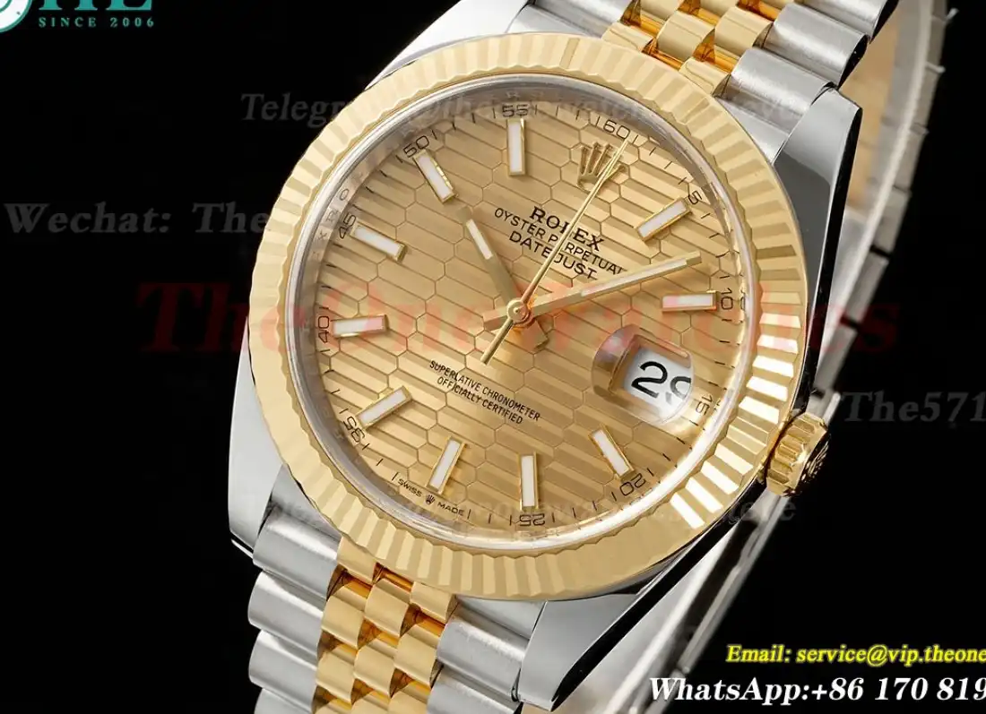 Datejust 126333 41mm Jub YG SS Gold Textured Dial Clean SH3235