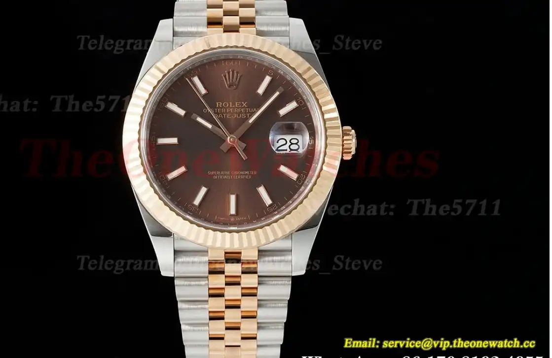 Datejust 126331 41mm Jub RG SS Brown Stk Clean SH3235