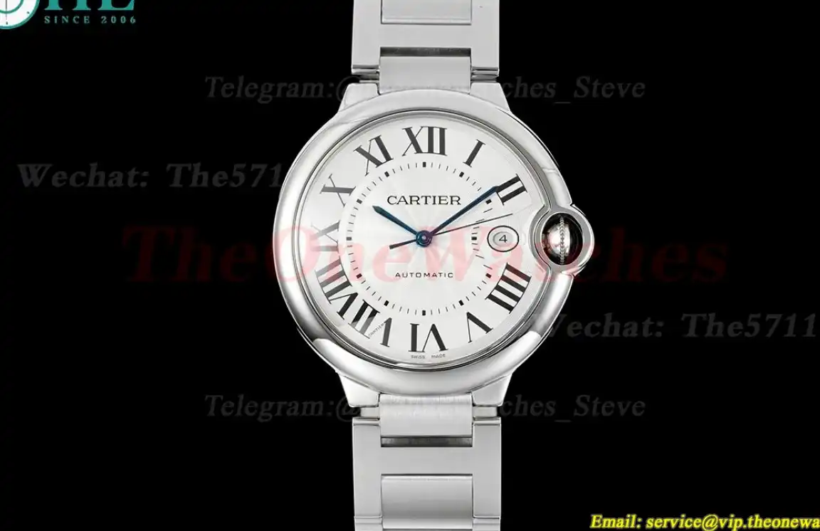 Ballon Bleu De Cartier 42mm White Textured Dial SS SS V6F V8 A2824