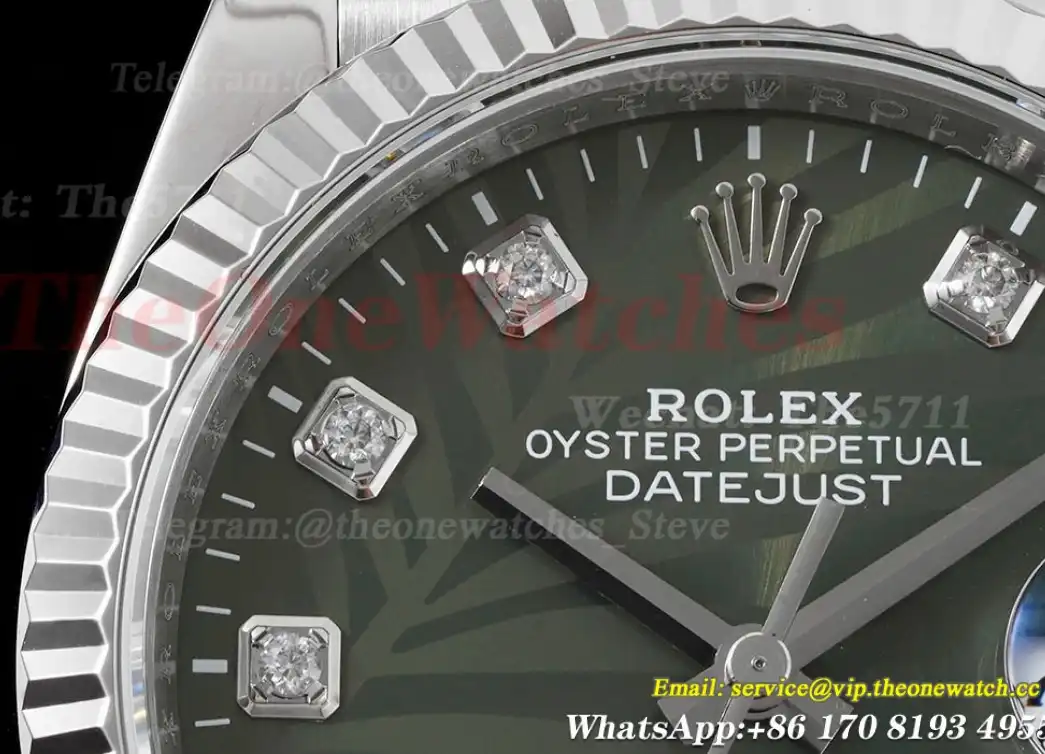 Datejust 126234 36mm Jub SS SS Palm Motif Green Dia VSF VS3235