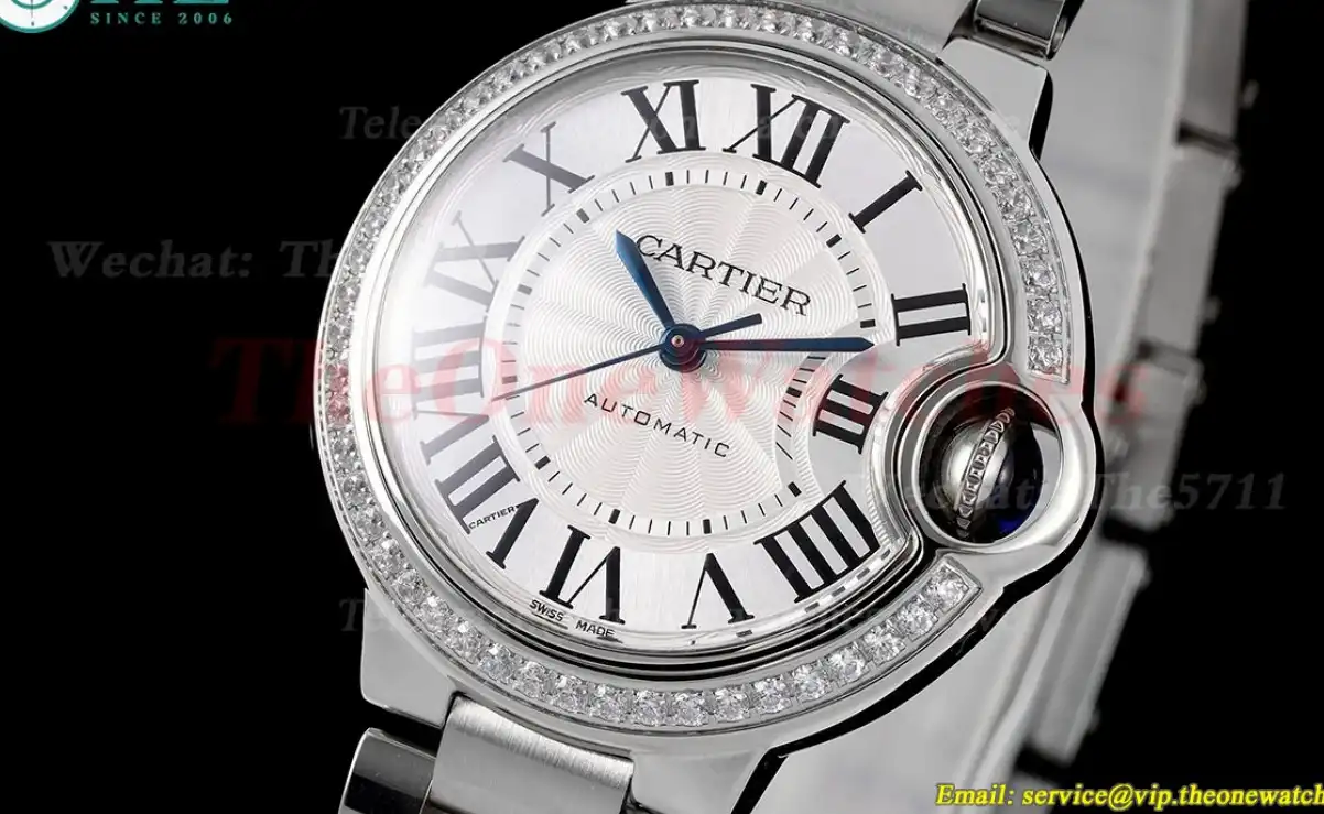 Ballon Bleu De Cartier 33mm Dia SS SS White Dial AF NH05