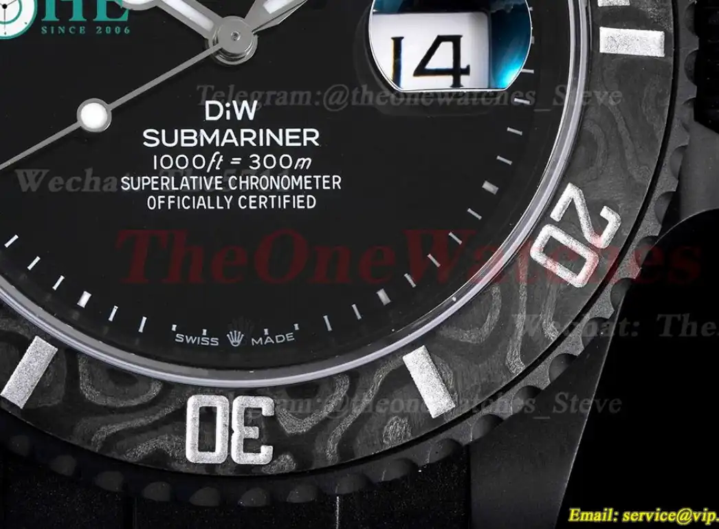 Submariner DIW 40mm 904L DLC DLC Black Dial VSF VS3135