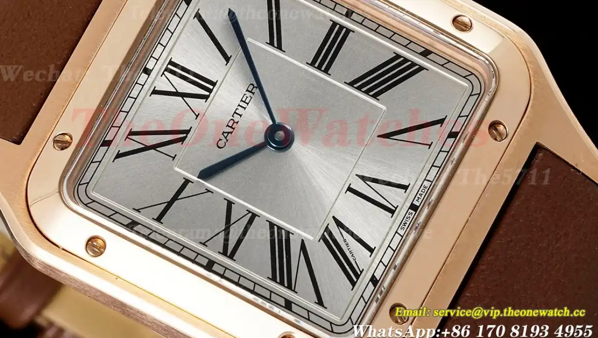 Santos Dumont Brown RG LE Silver Dial AF Quartz